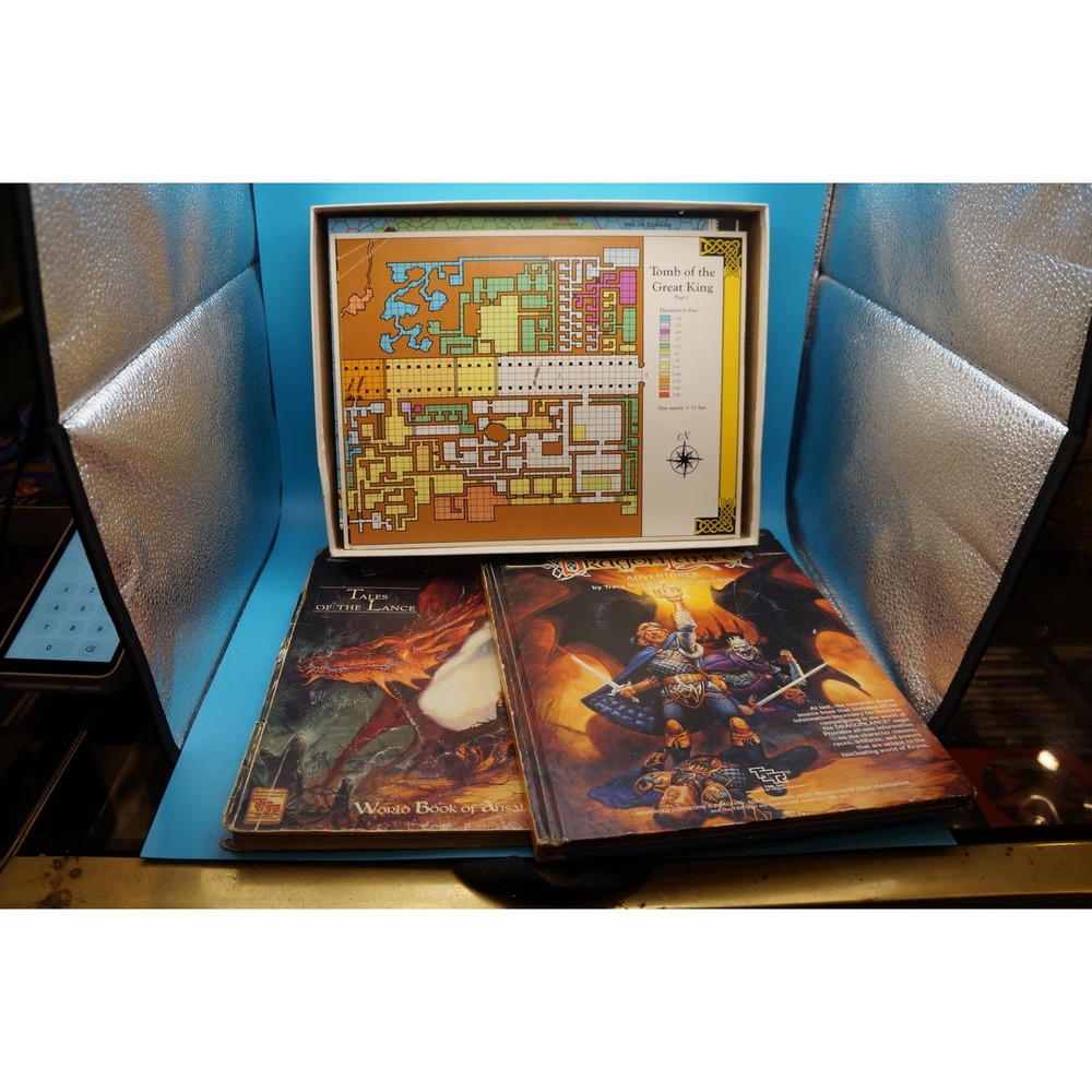 TSR AD&D Dragonlance Tales of the Lance Boxed Set & Adventures Sourcebook Lot